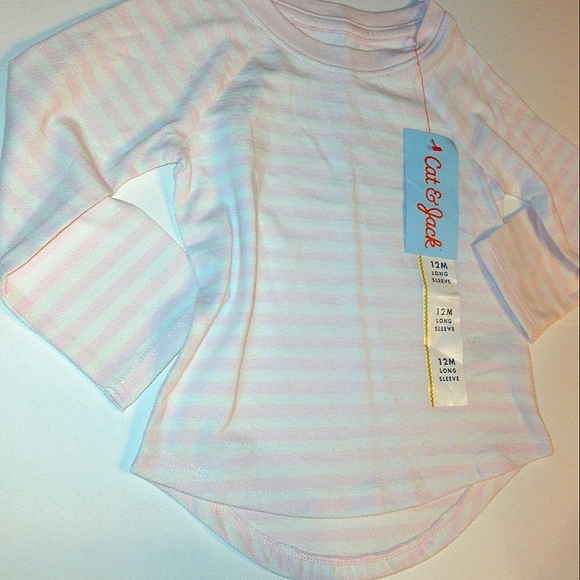 NWT☆CAT & JACK☆Toddler Stripe Long Sleeve 12M Tee - Picture 2 of 8